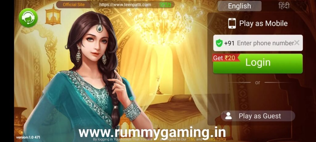 Create Account in Teen patti
